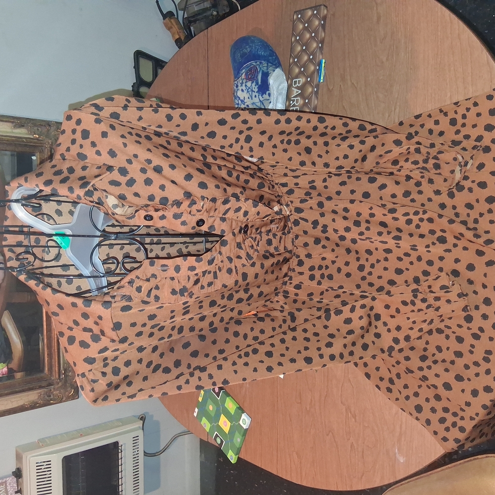 SHEIN Brown Polka Dot Maxi Dress